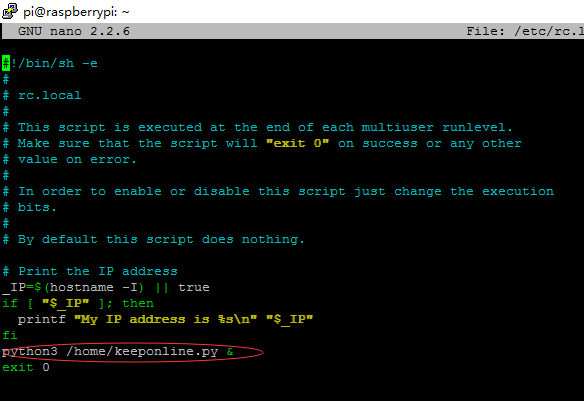 樹莓派開機自啟動文件編輯 樹莓派開機自啟動文件編輯